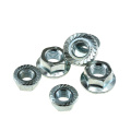 M12 white zinc zin-plated hex flange nut with serrated carbon steel Grade 4 grade 8 grade6